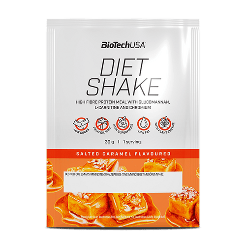BioTechUSA Diet Shake ballaststoffreiches Eiweißgetränkepulver mit niedrigem Fettgehalt, mit Super-Lebensmitteln, frei von Palmöl.