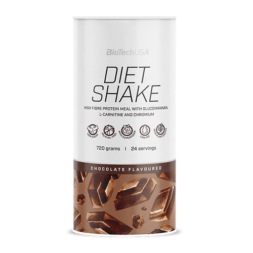 BioTechUSA Diet Shake ballaststoffreiches Eiweißgetränkepulver mit niedrigem Fettgehalt, mit Super-Lebensmitteln, frei von Palmöl.