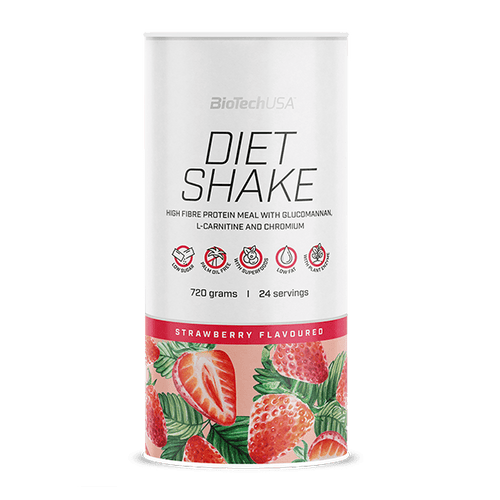 BioTechUSA Diet Shake ballaststoffreiches Eiweißgetränkepulver mit niedrigem Fettgehalt, mit Super-Lebensmitteln, frei von Palmöl.