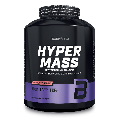 Hyper Mass ist eine Weight Gainer der Extraklasse! Dieser Massezuwachs-Drink enthält mit Kohlenhydraten, Proteinen und Kreatin alles, was man zum Muskelaufbau und für ein kraftvolles Training braucht.