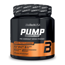 BioTechUSA Pump Caffeine Free koffeinfreies, aminosäurehaltiges Getränkepulver mit Mineralsalzen.